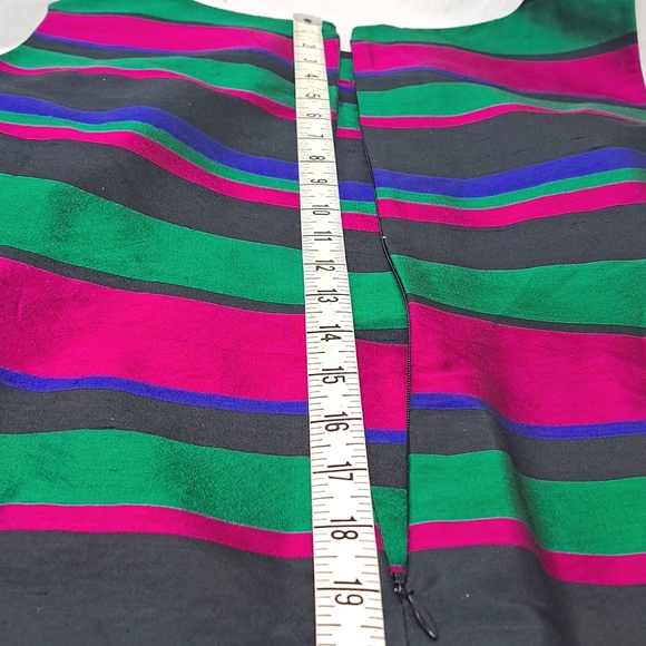 Talbots 100% Silk Black Label Sleeveless Striped Top Size 8 NWT - Picture 8 of 9
